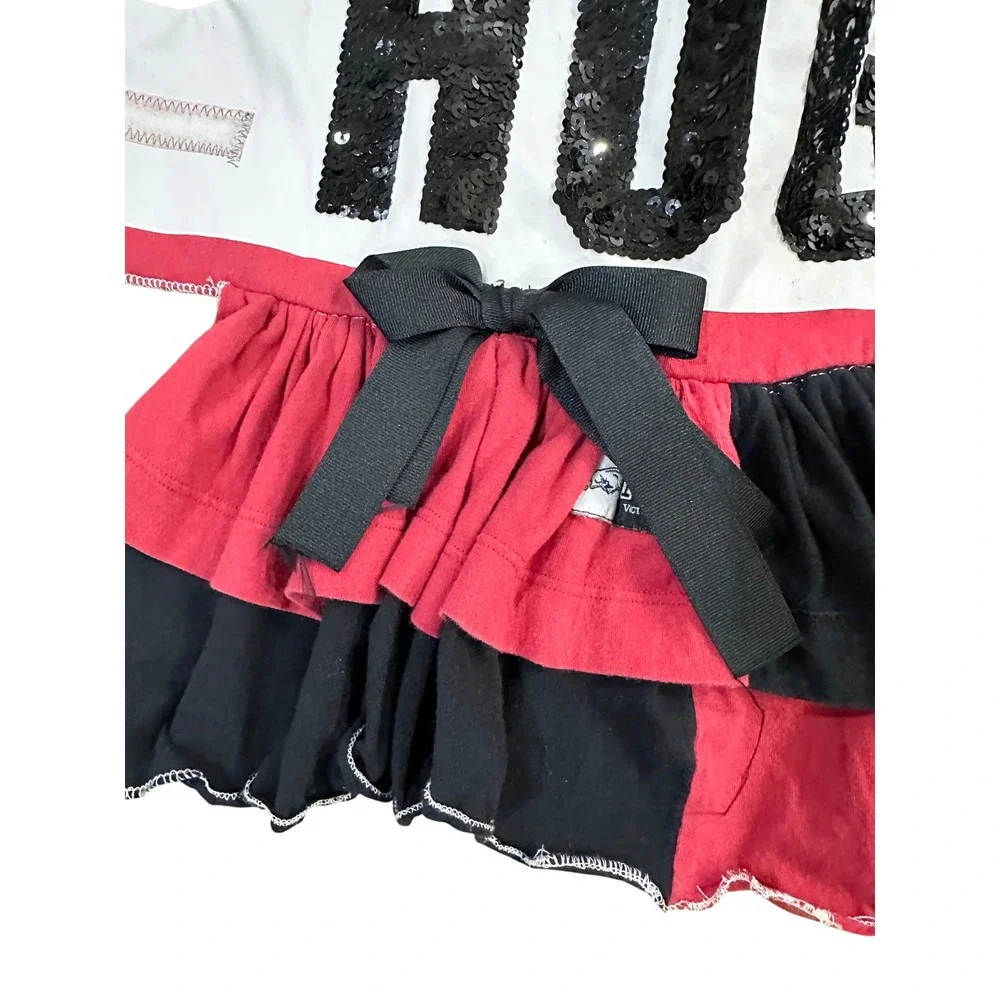 Victoria's Secret Pink HOGS Sequin Dog Dress Pet Outfit Red Black‎ Bow